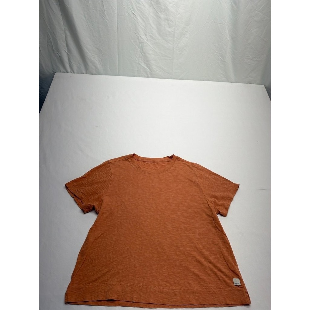 Vuori Orange Short Sleeve T-Shirt Women Large Casual Cotton Slub Tee